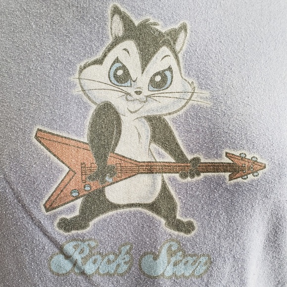 [Looney Tunes] Pussyfoot Pepe LePew Blue Purple Hoodie Sweatshirt - Picture 6 of 8